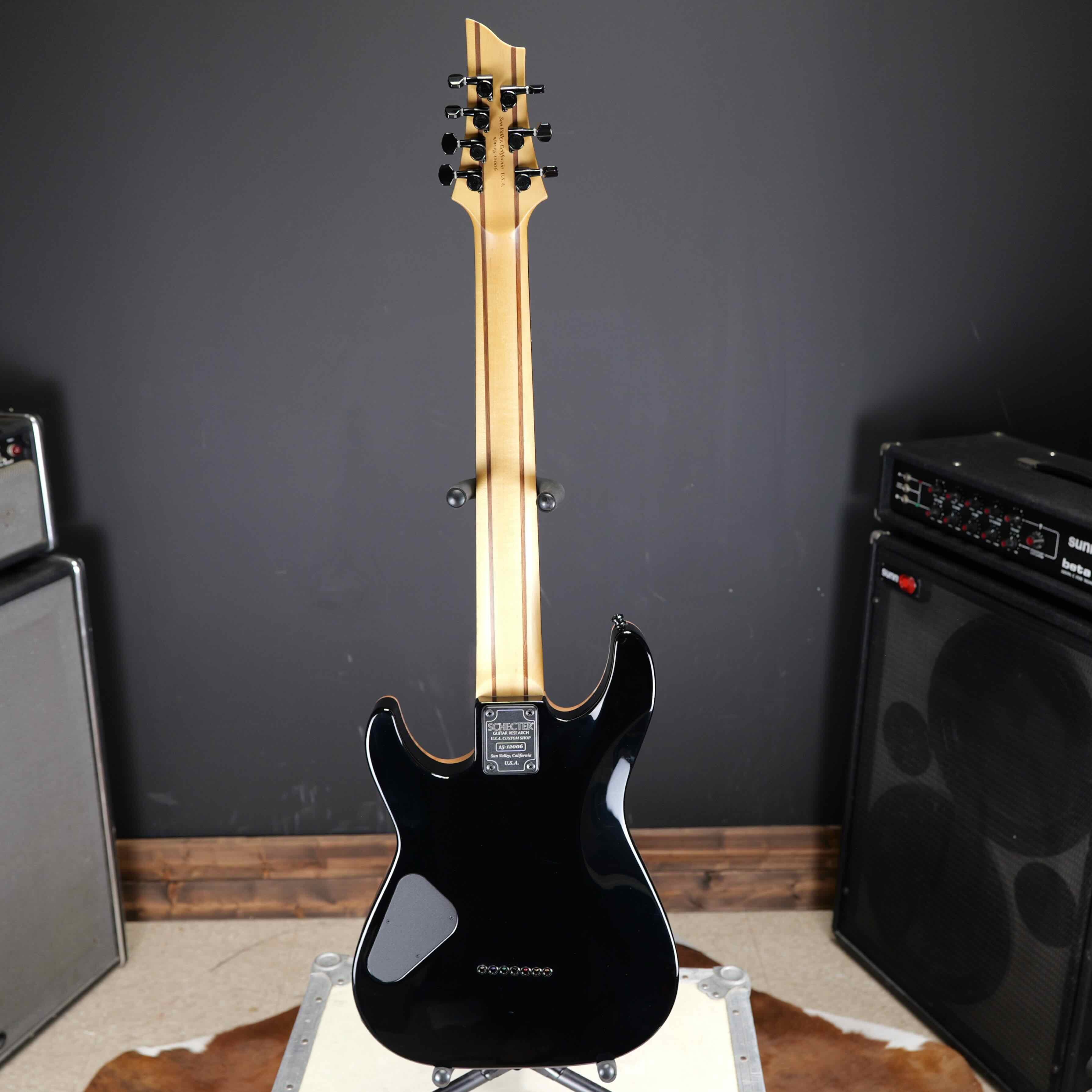 Schecter USA Sunset Classic-II 7 String Black Ocean w/ Apocalypse