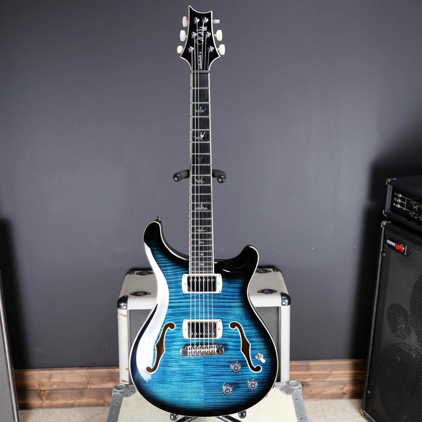 PRS SE Hollowbody II Piezo Peacock Blue Smokeburst