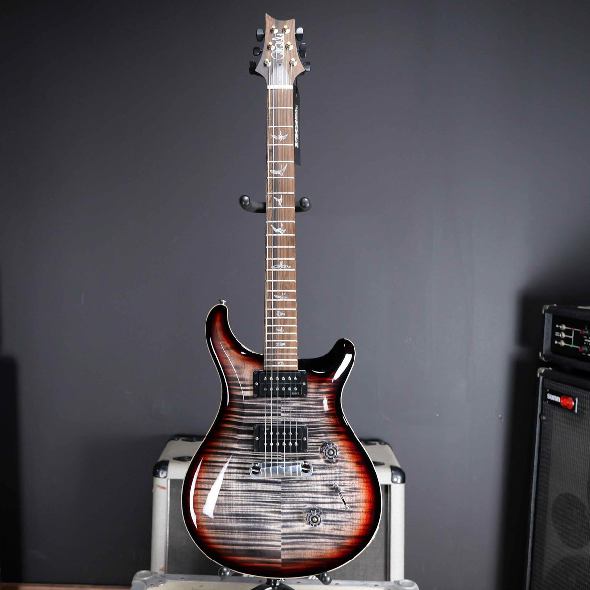 PRS Wood Library Custom 24 Stoptail Limited Edition Charcoal Tri-Color Sunburst