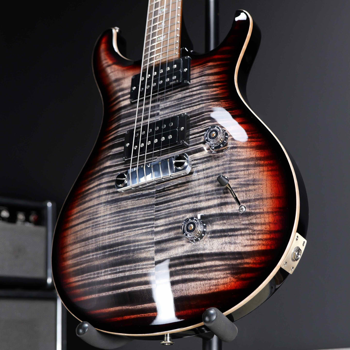 PRS Wood Library Custom 24 Stoptail Limited Edition Charcoal Tri-Color Sunburst