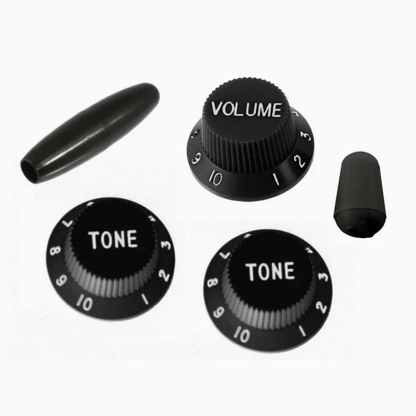 All Parts PK-0178 black complete knob set for stratocaster