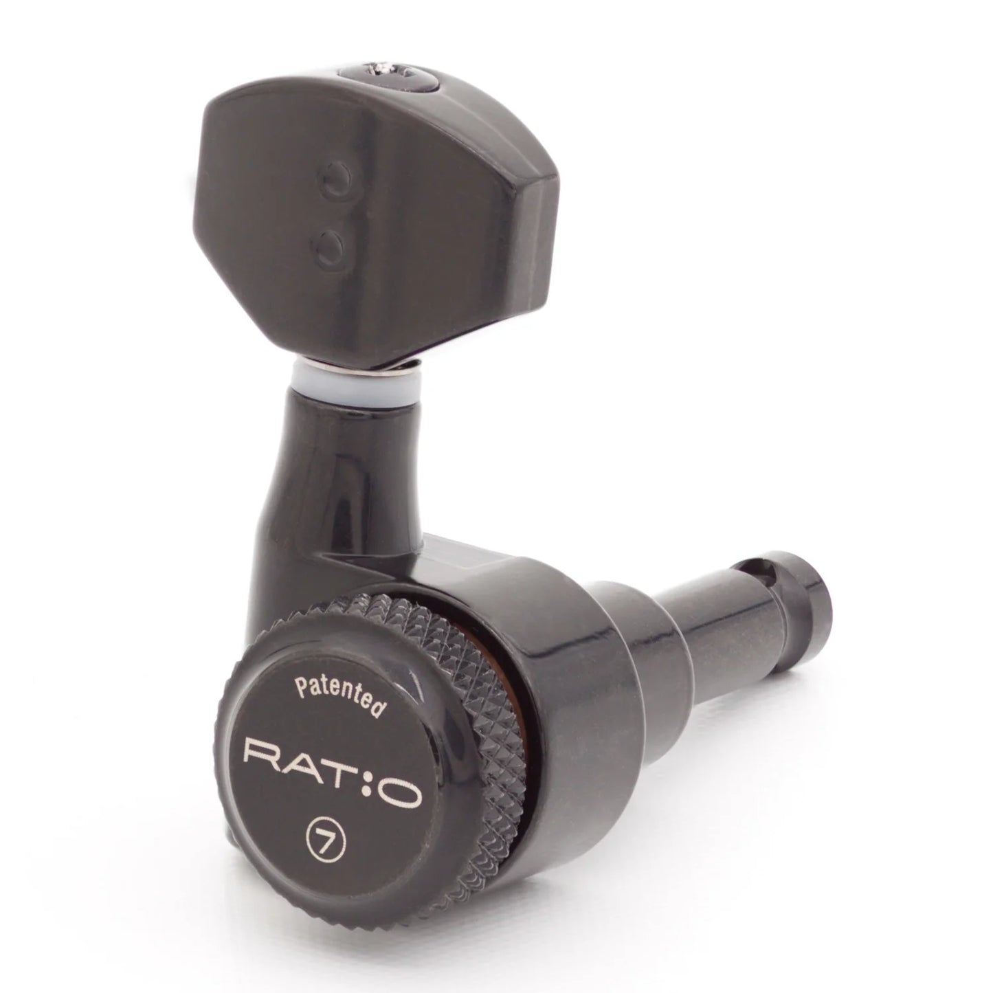 Graphtech 7-In-Line Ratio Electric Locking Machine Heads Staggered Posts Black