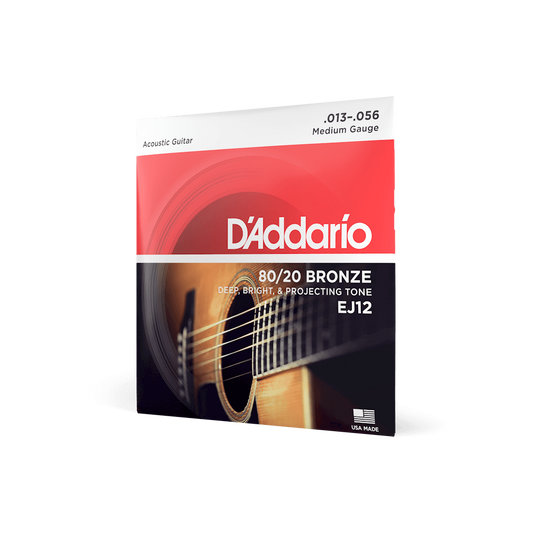 D'Addario Medium Acoustic Guitar Strings 80/20 Bronze 13-56