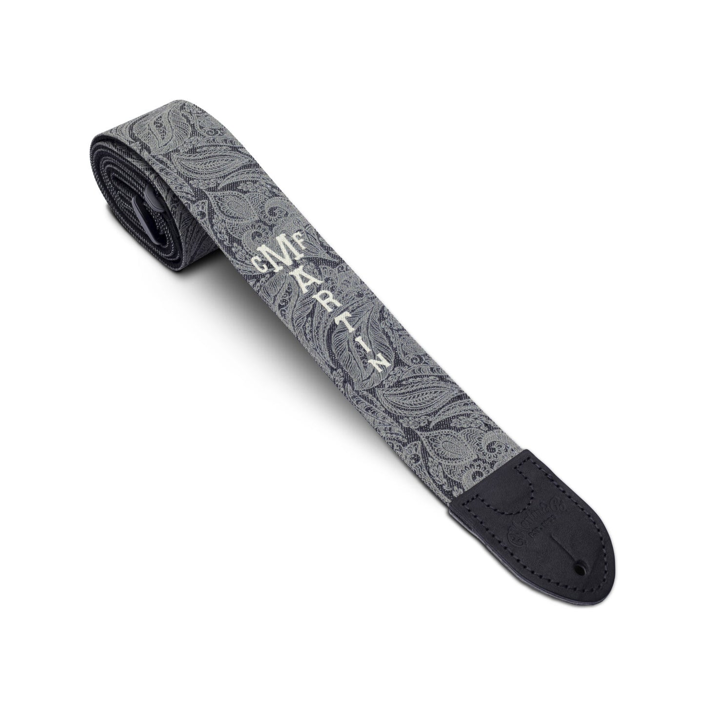 Martin Denim Strap: Scroll-And-Leaf Pattern