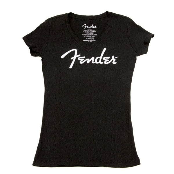 Fender® Ladies Distressed Logo T-Shirt, Black