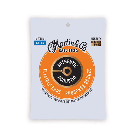 Martin Authentic Acoustic Flexible Core Guitar Strings Phosphor Bronze Medium