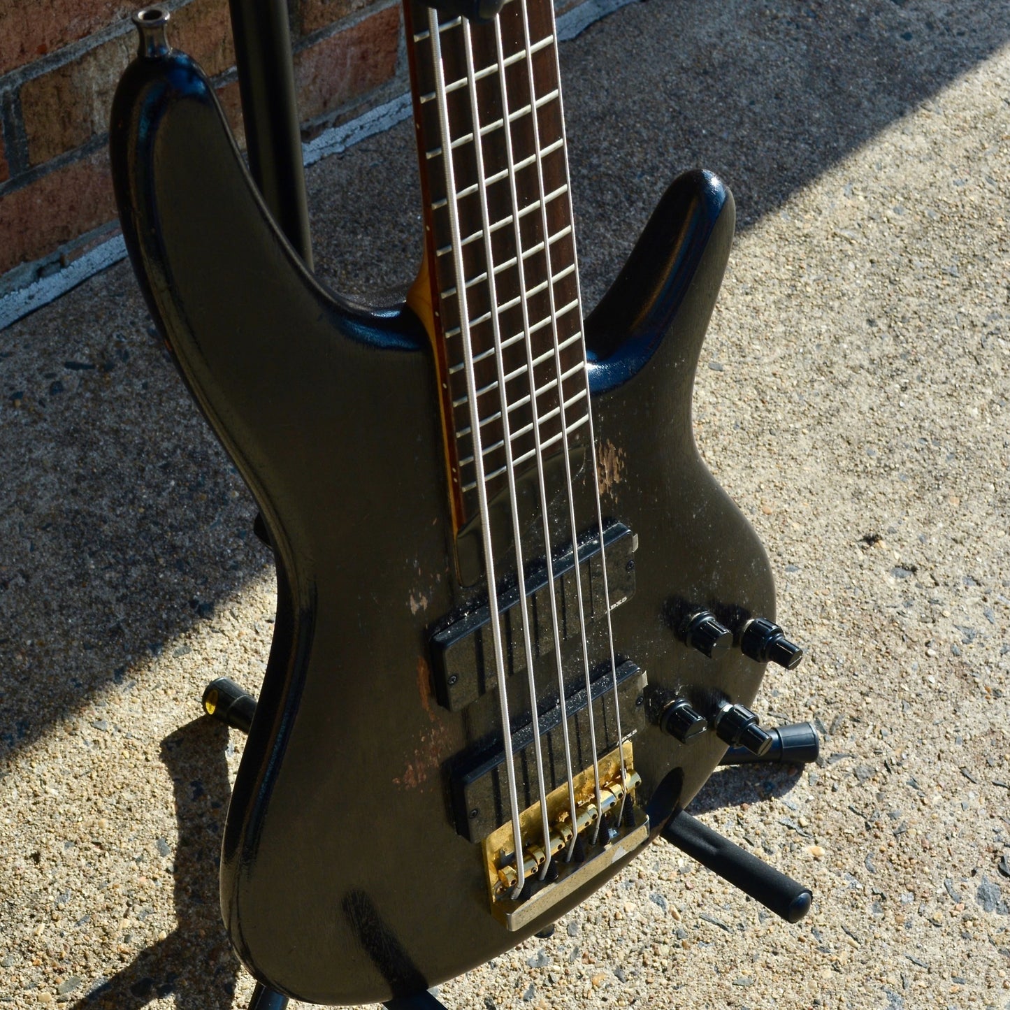 Ibanez USED K5 Bass Fieldy Distressed Black