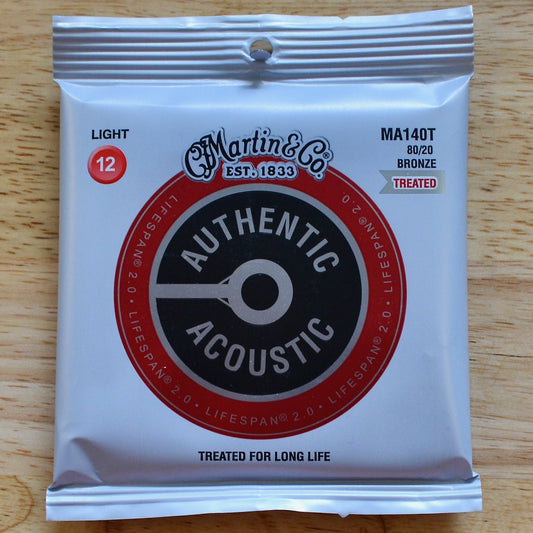 Martin MA140T Authentic Acoustic Strings Lifespan 2.0 80/20 Bronze Light