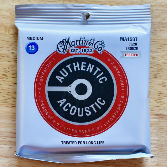 Martin MA150T Authentic Acoustic Strings Lifespan 2.0 80/20 Bronze Medium