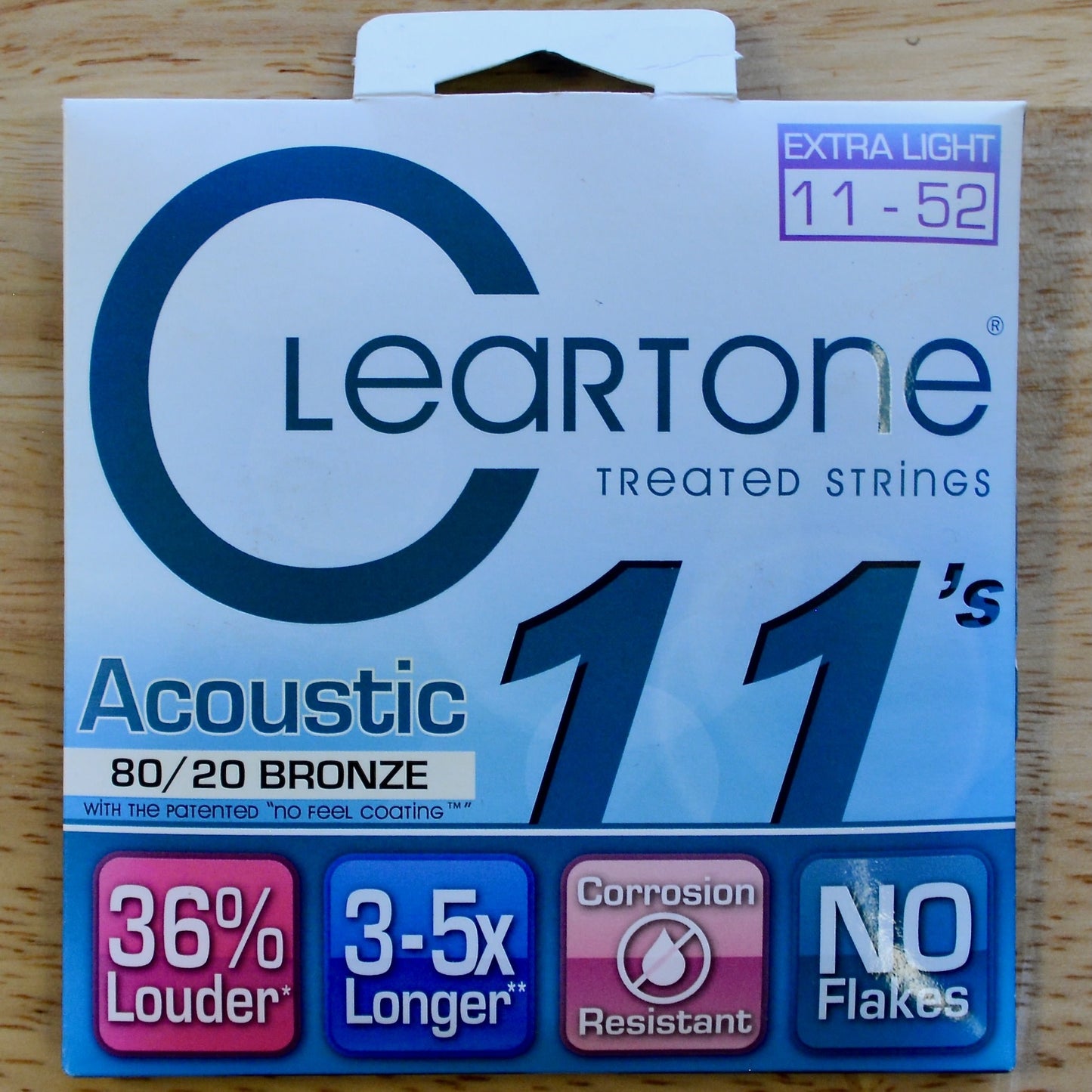 Cleartone Treated Acoustic Strings 80/20 Bronze Extra Light