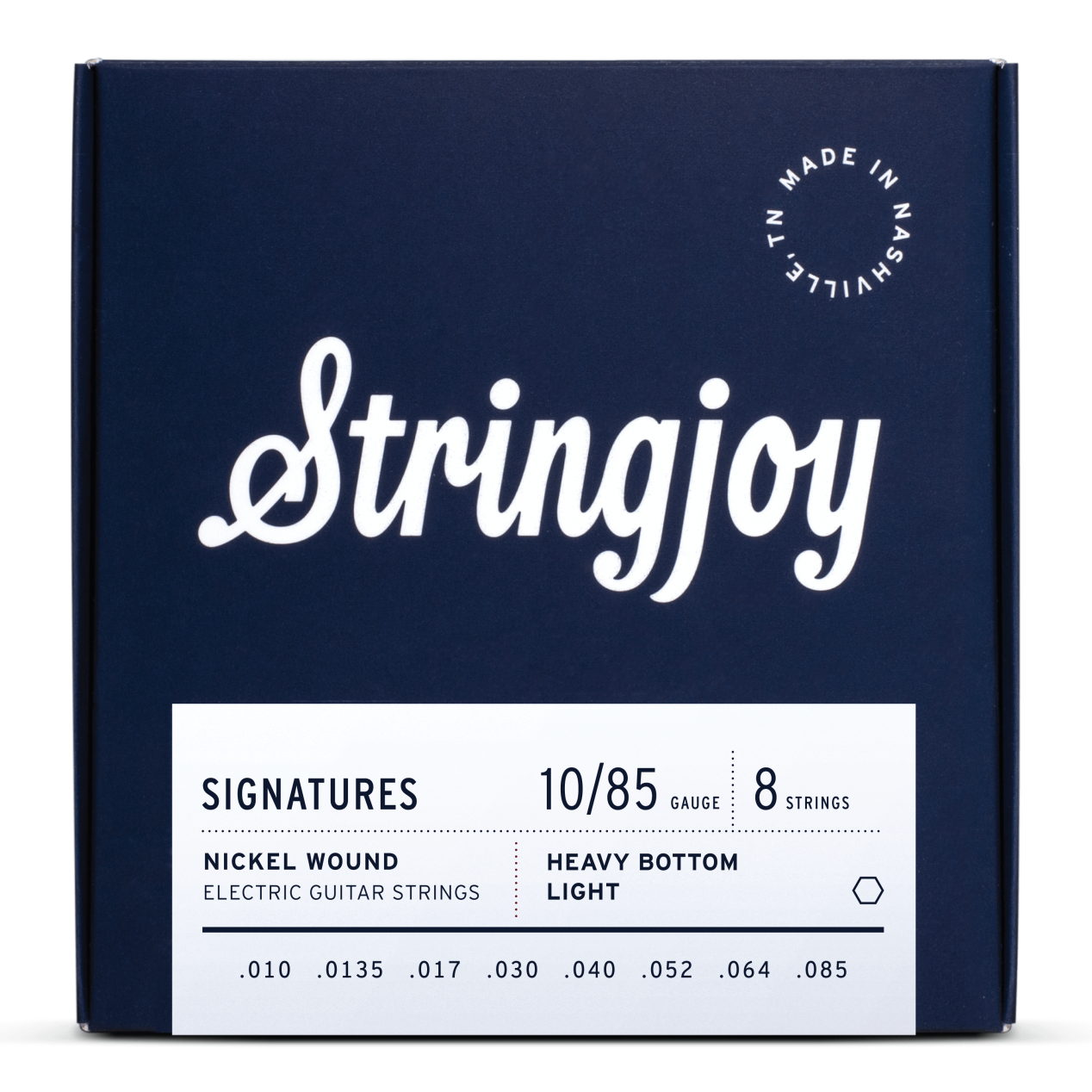 Stringjoy Signatures 8 String Heavy Bottom Light Gauge (10-85) Nickel Wound Electric Guitar Strings