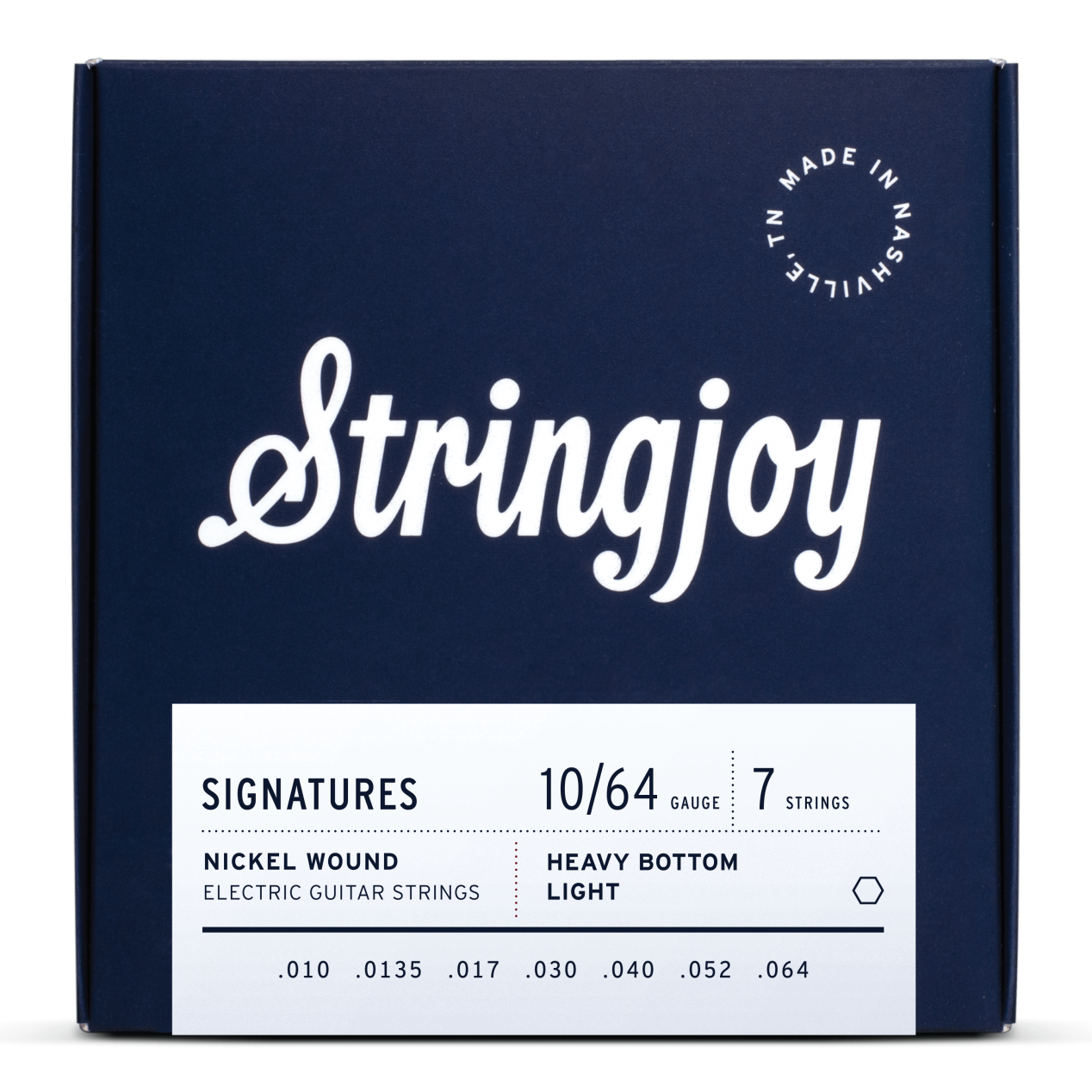 Stringjoy Signatures 7 String Heavy Bottom Light Gauge (10-64) Nickel Wound Electric Guitar Strings