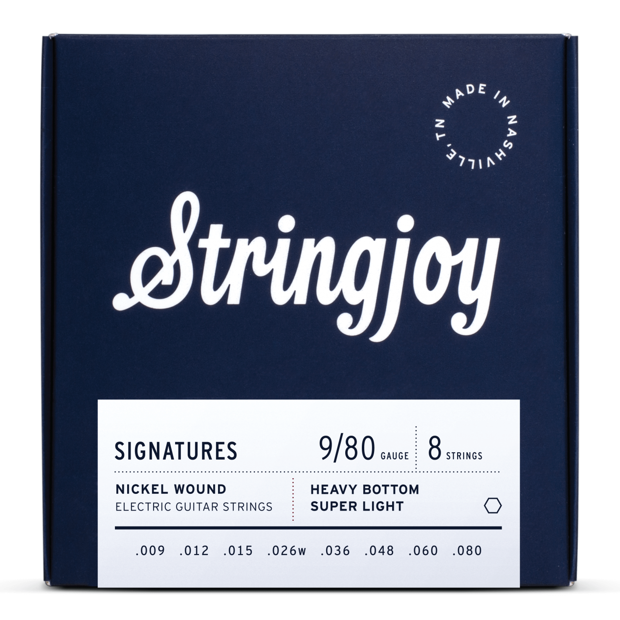 Stringjoy Signatures  8 String Heavy Bottom Super Light Gauge (9-80) Nickel Wound Electric Guitar Strings