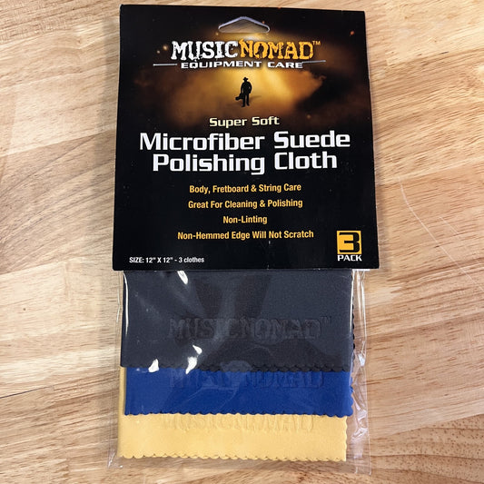 Music Nomad 3 Super Soft Edgeless Microfiber Suede Polishing Cloths Pak 12" x 12