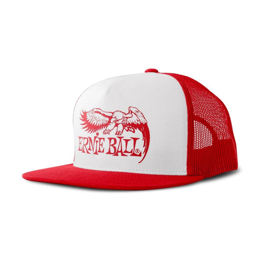 RED WITH WHITE FRONT AND RED ERNIE BALL EAGLE LOGO HAT