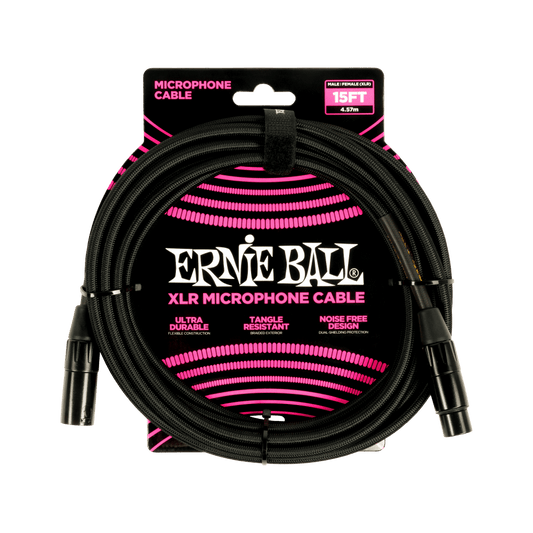 Ernie Ball Braided XLR Cable Male/Female 15ft