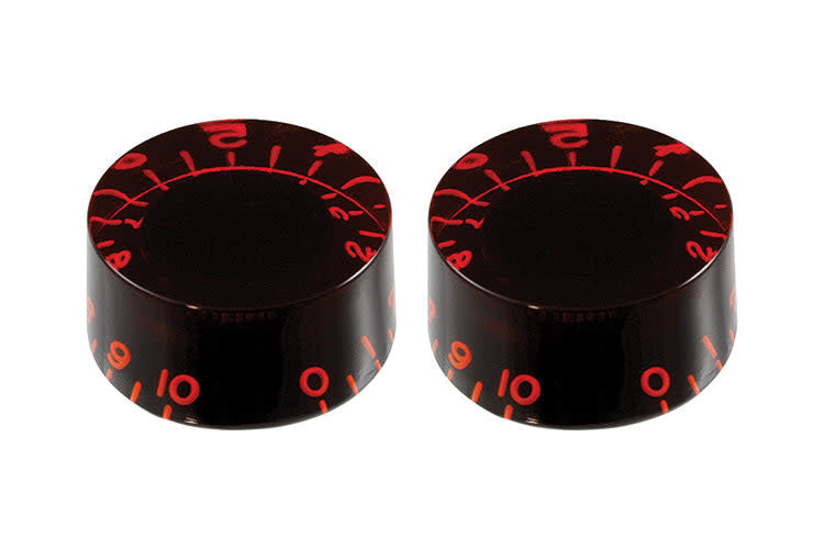 All Parts Set of 2 Vintage-style Red Tinted Speed Knobs PK-0134