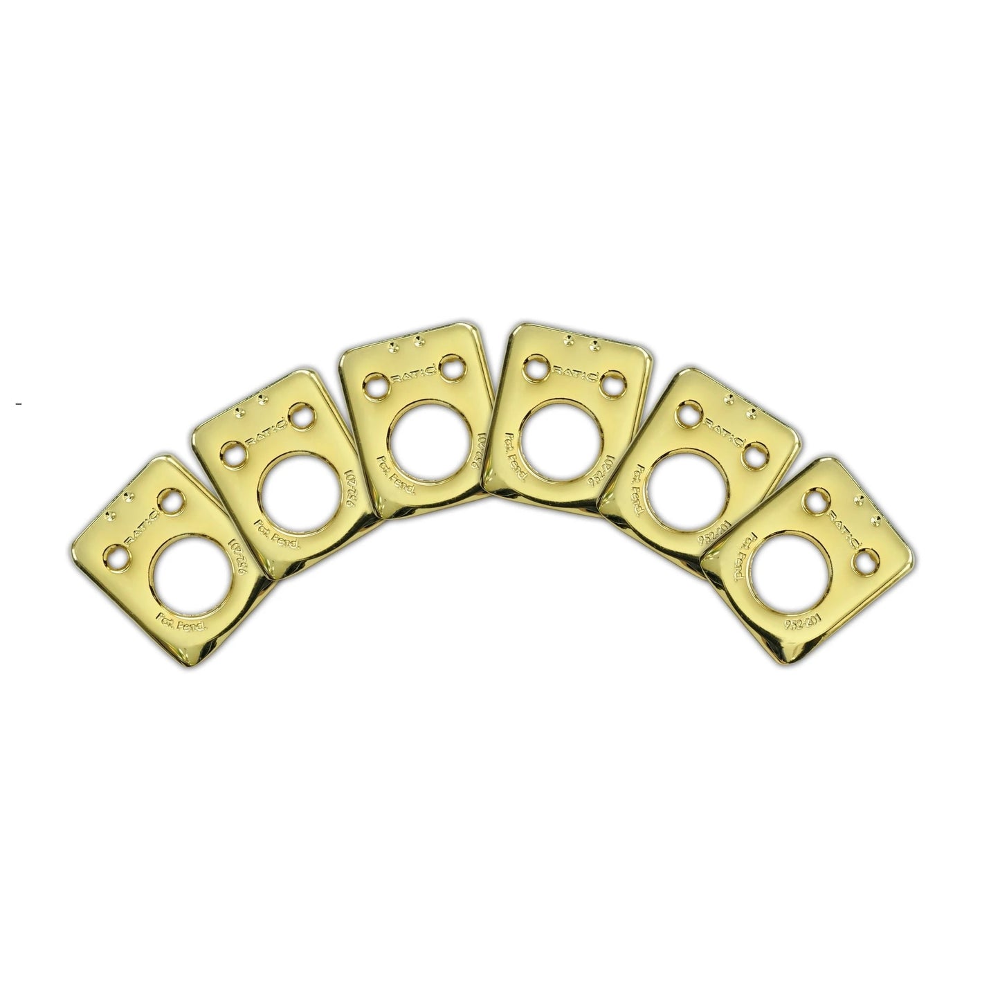 Graph Tech Invisomatch Plates for Ratio Tuners , Fender Style 2 pin Hole(Set of 6) Gold