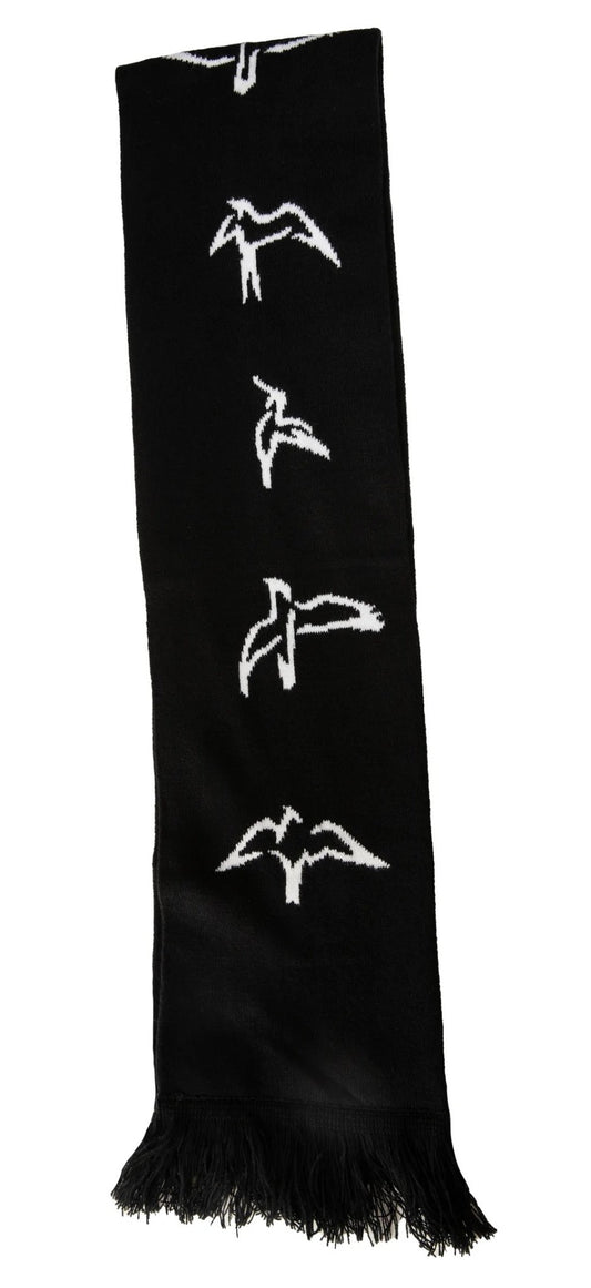 PRS Scarf, Jacquard Birds, Black