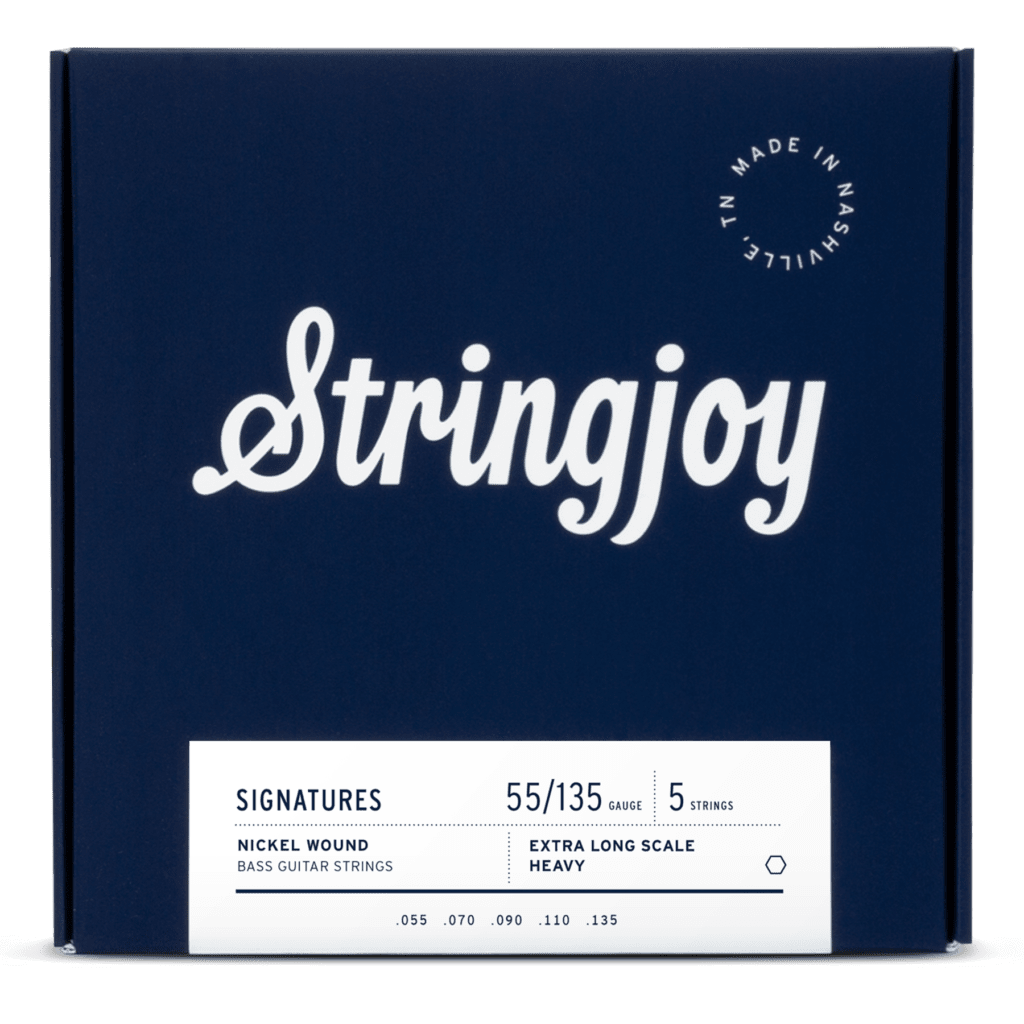 Stringjoy Signatures Heavy Gauge (55-135) 5 String Extra Long Scale Nickel Wound Bass Guitar Strings